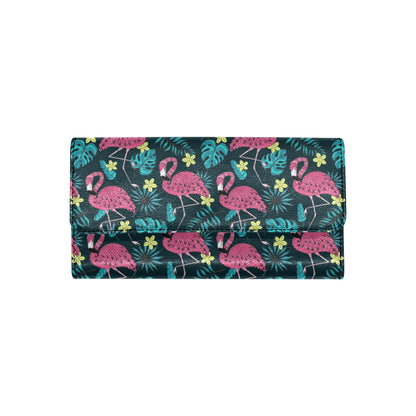 Flamingo Print Pattern Women's Trifold Wallet