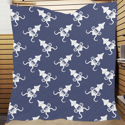 Giant Squid Pattern Print Design 02 Premium Quilt
