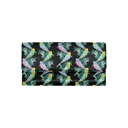 Budgerigar Pattern Print Design 03 Women's Trifold Wallet