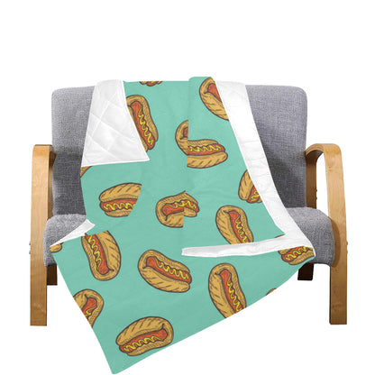 Hot Dog Pattern Print Design 04 Premium Quilt