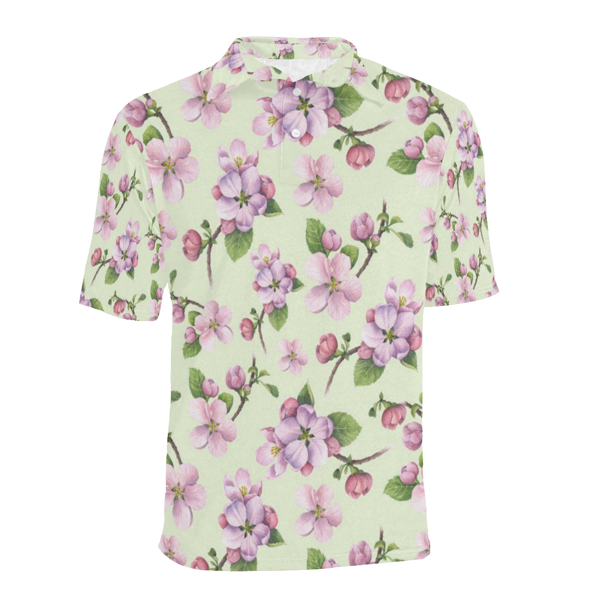 Apple blossom Pattern Print Design AB05 Men Polo Shirt