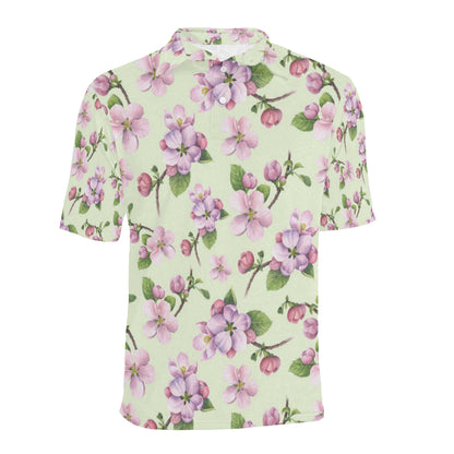 Apple blossom Pattern Print Design AB05 Men Polo Shirt