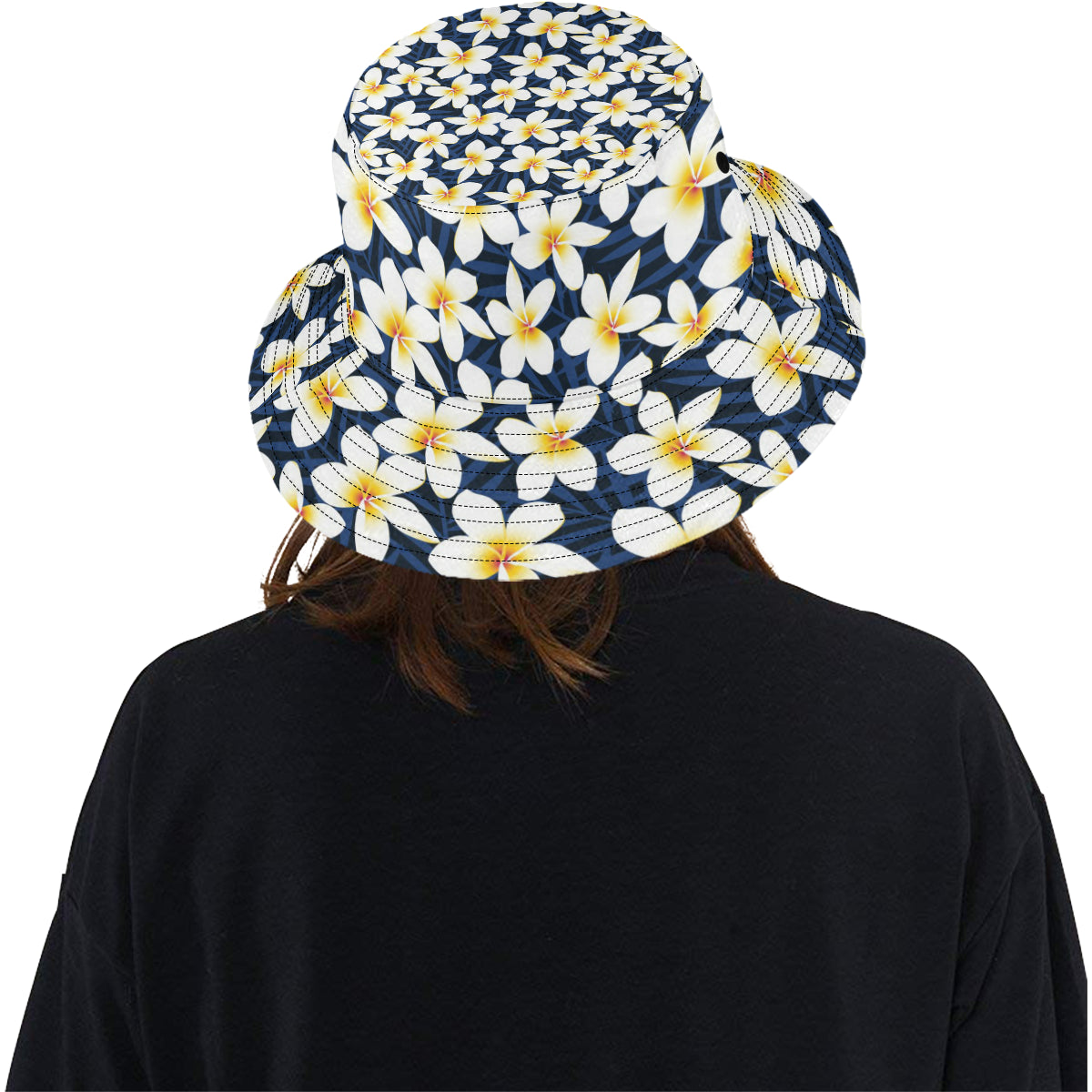 Plumeria Pattern Print Design PM026 Unisex Bucket Hat