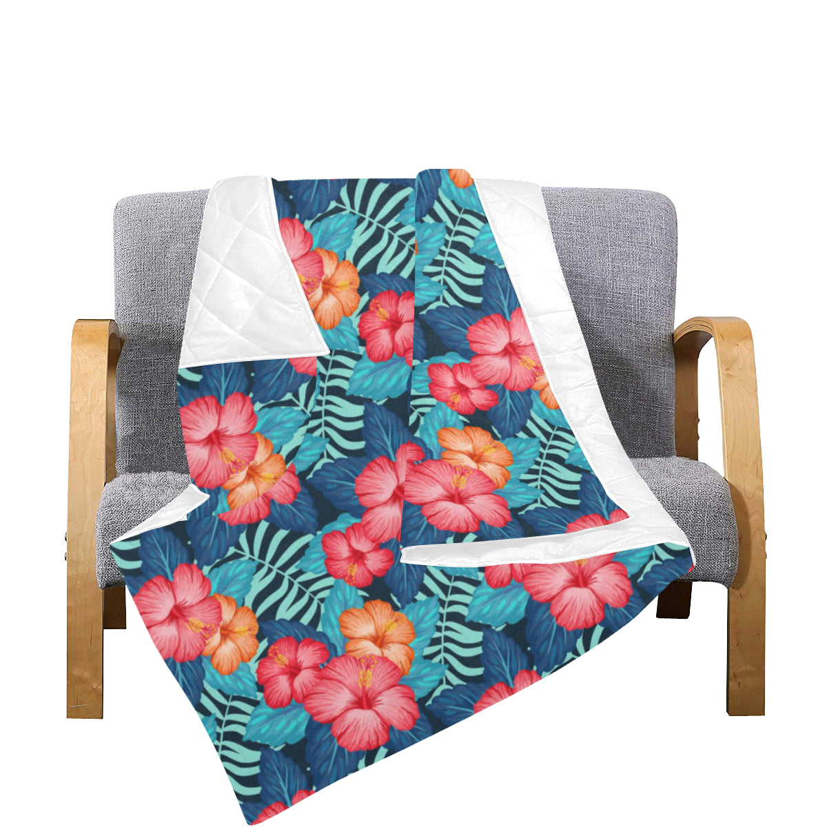 Red Hibiscus Pattern Print Design HB02 Premium Quilt