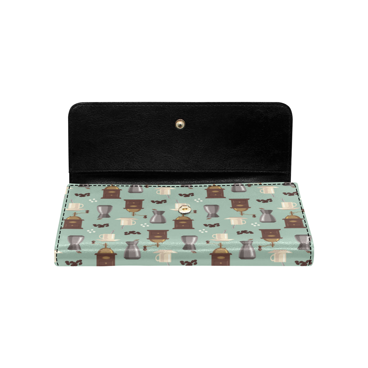 Coffee Pattern Print Design 04 Women's Trifold Wallet