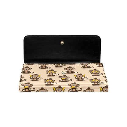 Monkey Pattern Print Design 03 Women's Trifold Wallet