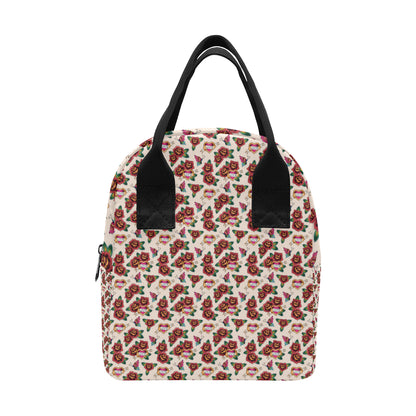 Old School Tattoo Rose Pattern Insulated Lunch Bag
