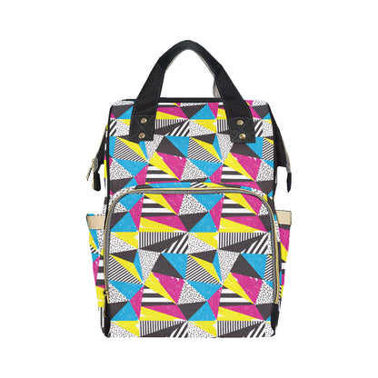 80s Pattern Print Design 2 Diaper Bag Backpack
