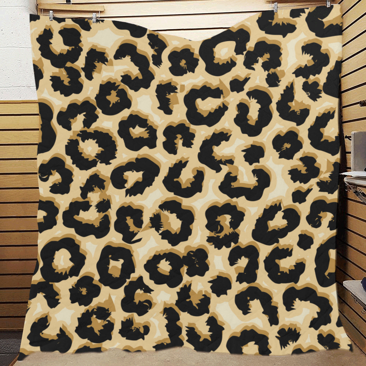 Jaguar Skin Pattern Print Design 02 Premium Quilt