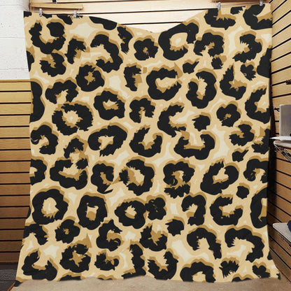 Jaguar Skin Pattern Print Design 02 Premium Quilt