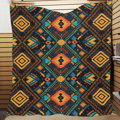 Kente Pattern Print Design 04 Premium Quilt