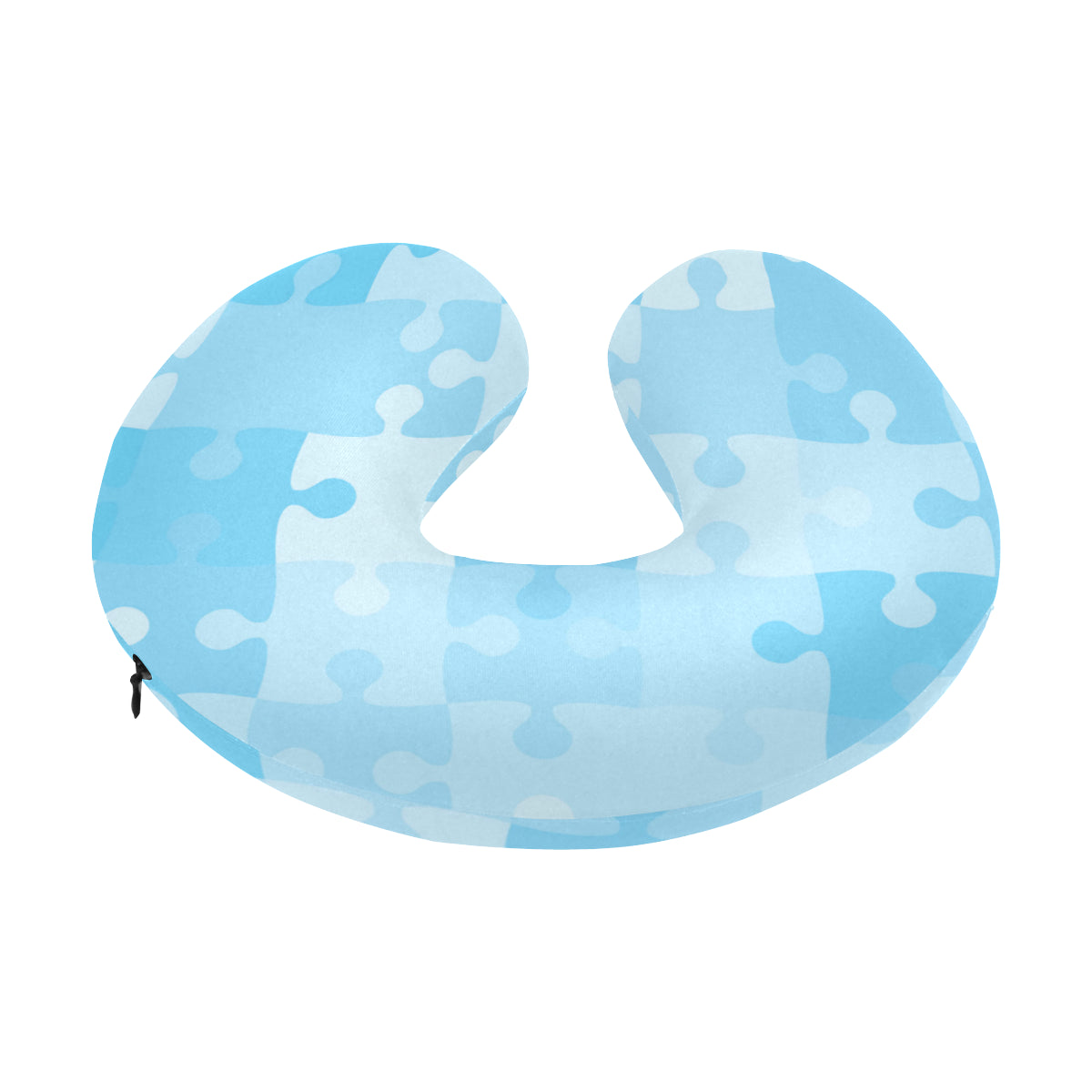 Puzzle Blue Pattern Print Design A04 U-Shaped Travel Neck Pillow