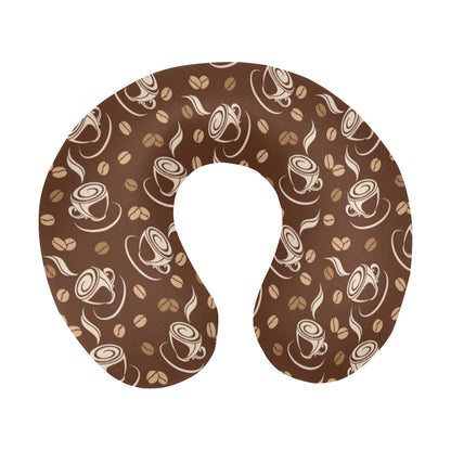 Coffee Pattern Print Design 03 U-Shaped Travel Neck Pillow