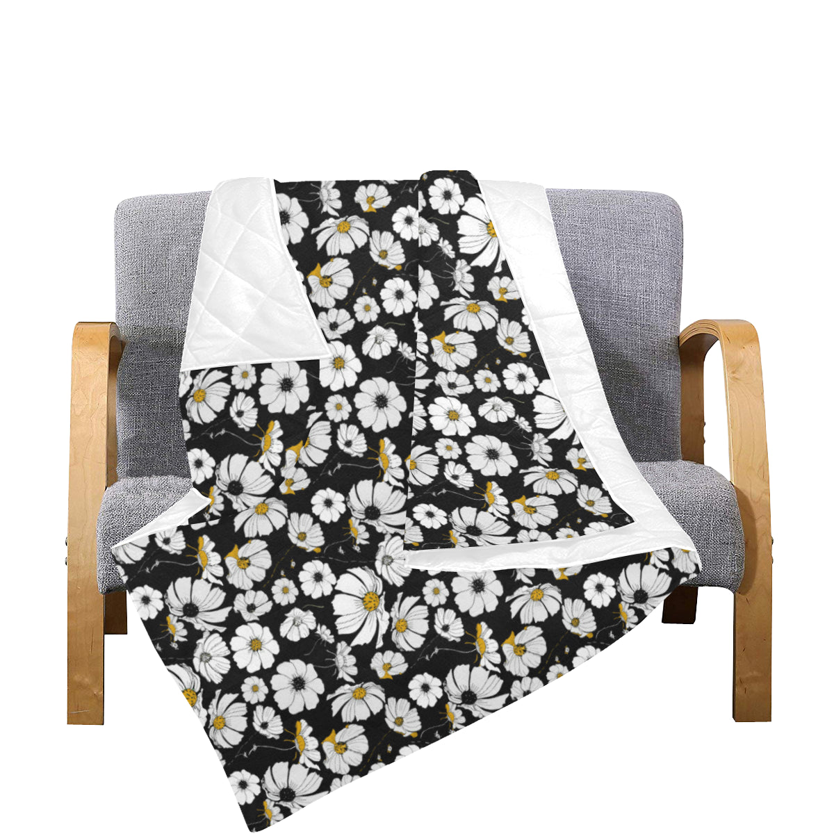 Daisy Pattern Print Design 02 Premium Quilt