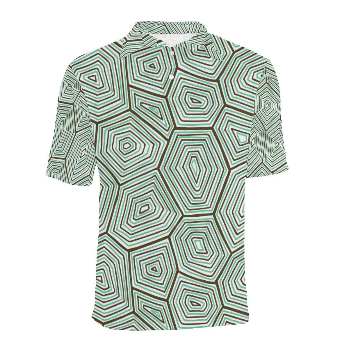 Sea Turtle Skin Print Men Polo Shirt