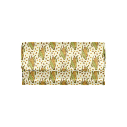 Corn Pattern Print Design 01 Women's Trifold Wallet