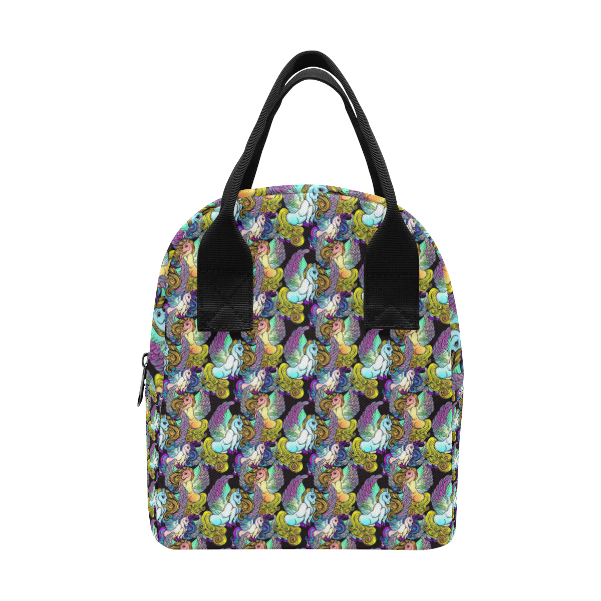 Unicorn With Wings Print Pattern Insulated Lunch Bag