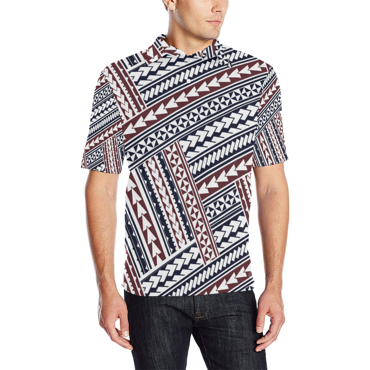 Polynesian Tribal line Men Polo Shirt