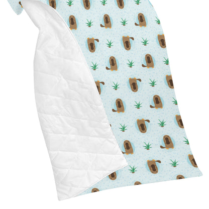 Platypus Pattern Print Design A04 Premium Quilt