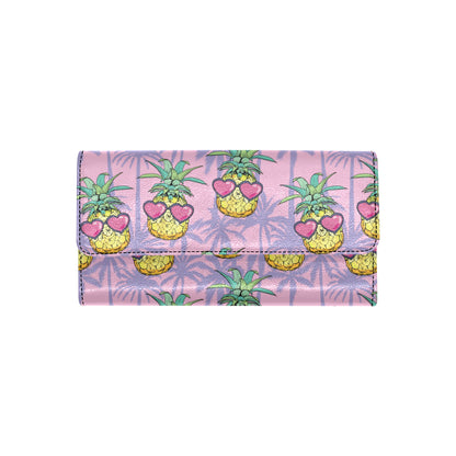 Pineapple Pattern Print Design PP06 Women's Trifold Wallet