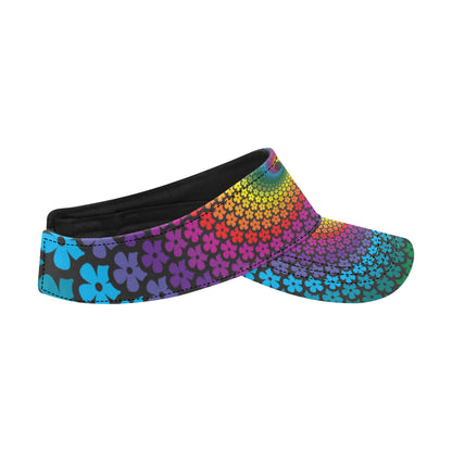 Flower Power Rainbow Spiral Print Unisex Sun Visor
