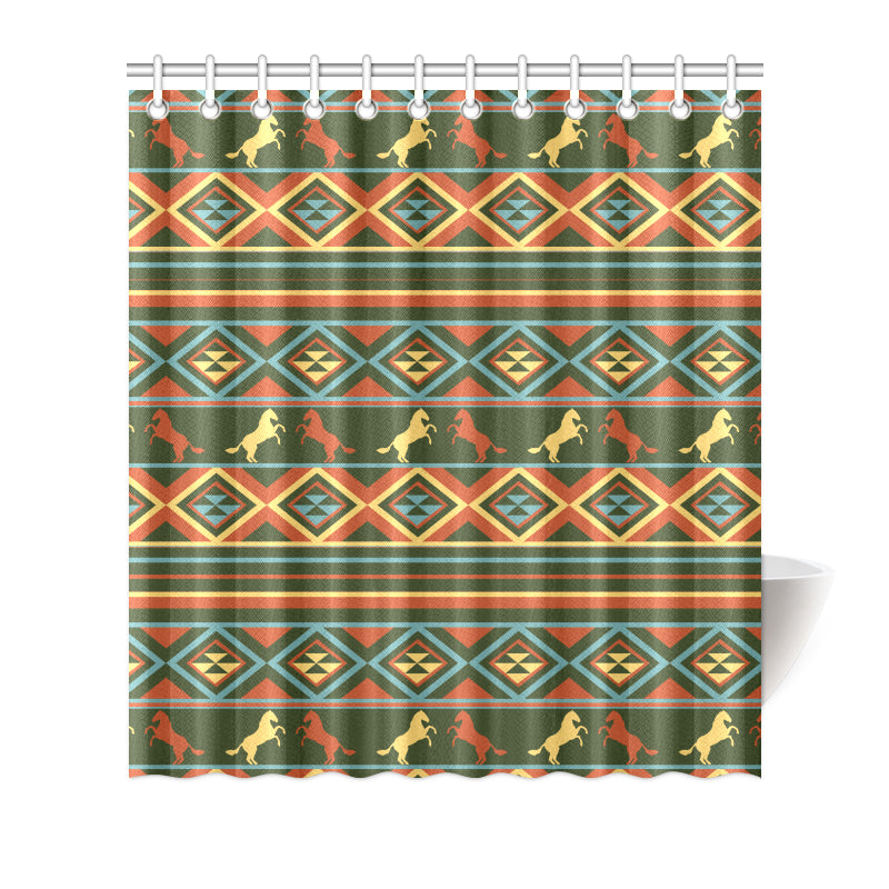 Horse Western Pattern Shower Curtain
