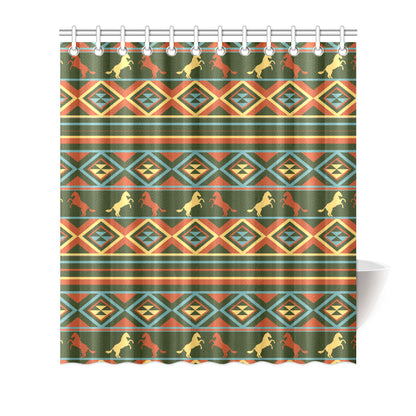 Horse Western Pattern Shower Curtain