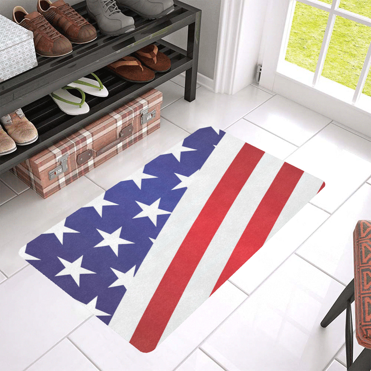 American flag Print Rubber Doormat