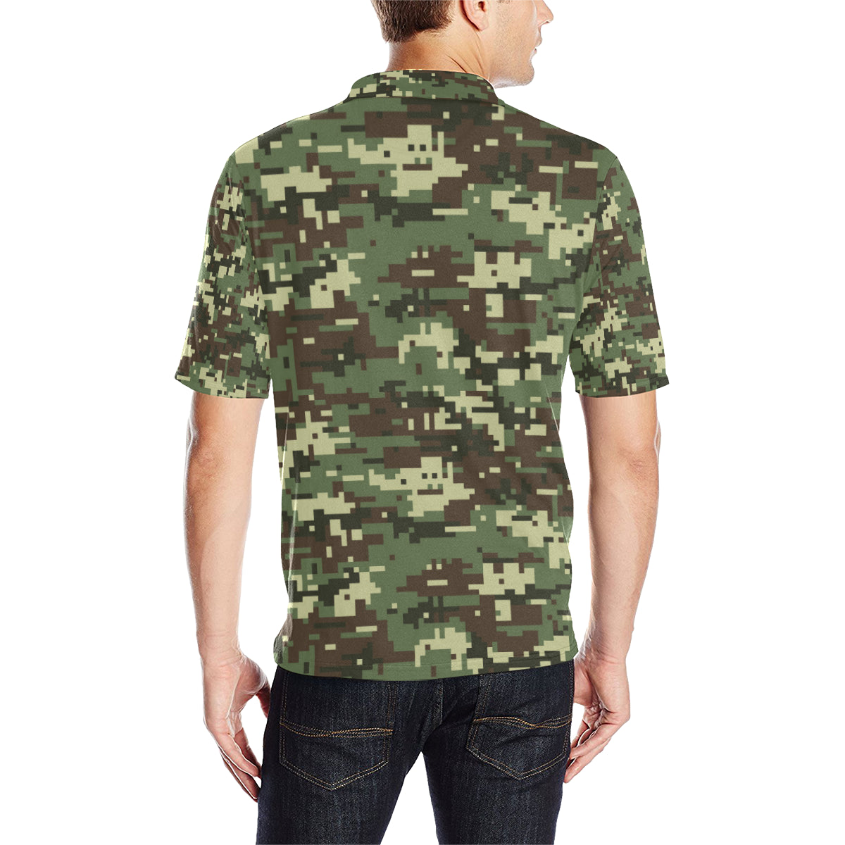 ACU Digital Army Camouflage Men Polo Shirt