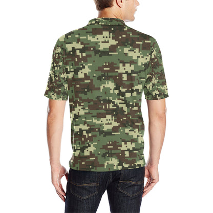 ACU Digital Army Camouflage Men Polo Shirt