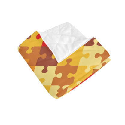 Puzzle Pattern Print Design A01 Premium Quilt