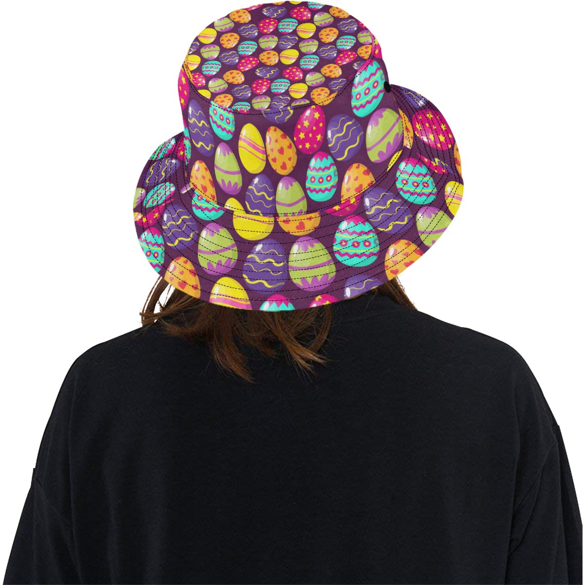 Easter Eggs Pattern Print Design RB04 Unisex Bucket Hat
