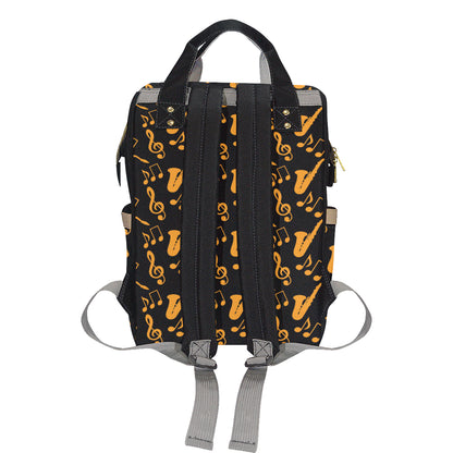 Saxophone Pattern Print Design 02 Diaper Bag Backpack