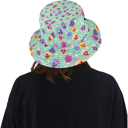 Pansy Pattern Print Design PS08 Unisex Bucket Hat