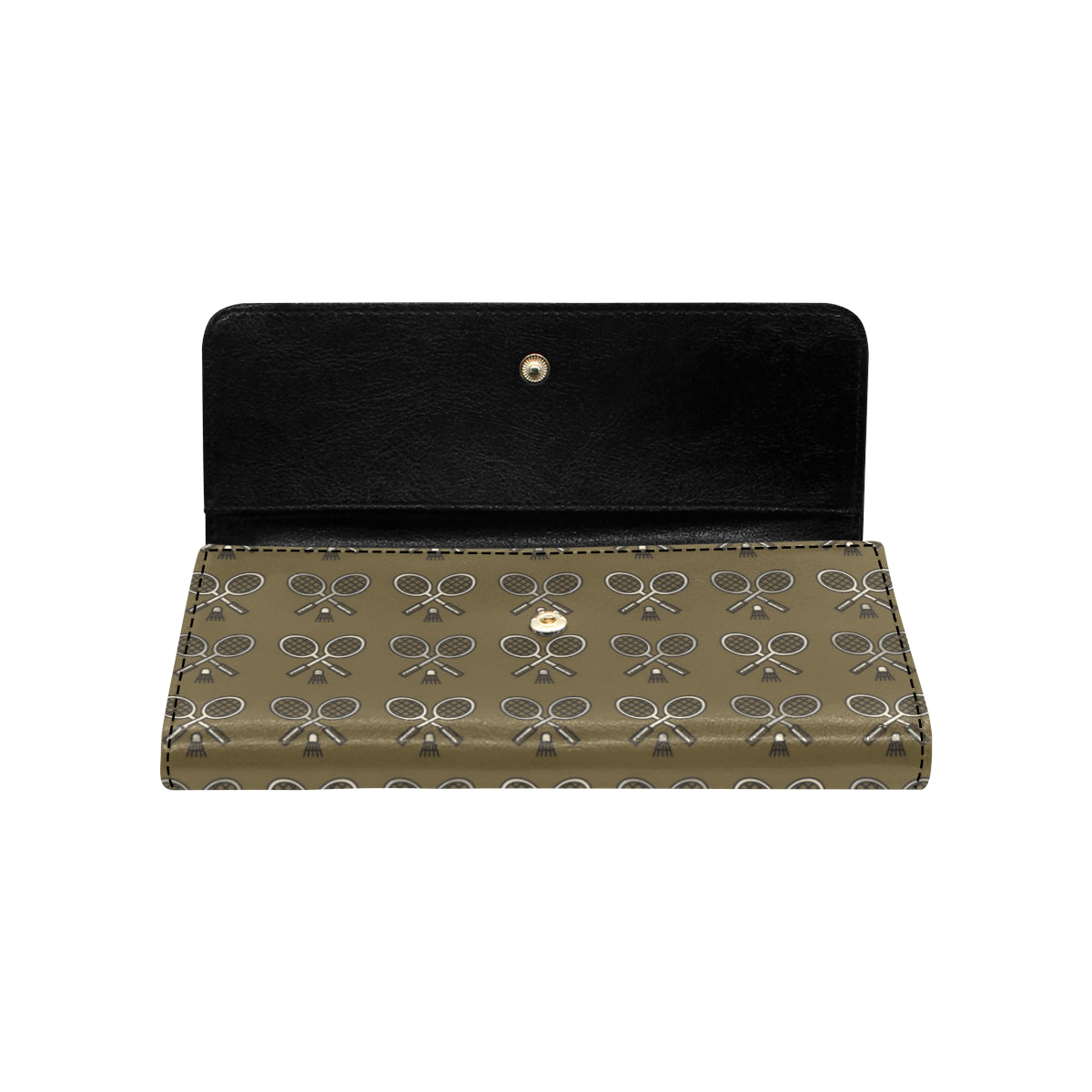 Badminton Pattern Print Design 07 Women's Trifold Wallet