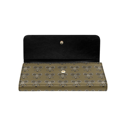 Badminton Pattern Print Design 07 Women's Trifold Wallet