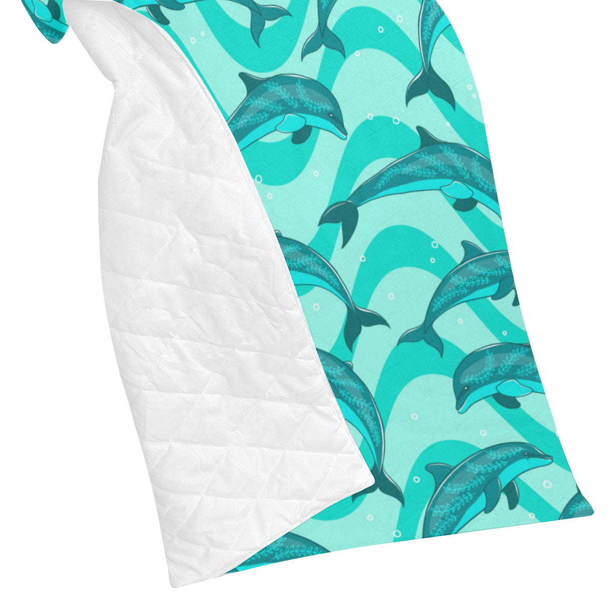 Dolphin Wave Print Premium Quilt