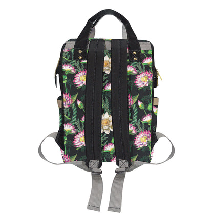 Water Lily Pattern Print Design WL010 Diaper Bag Backpack