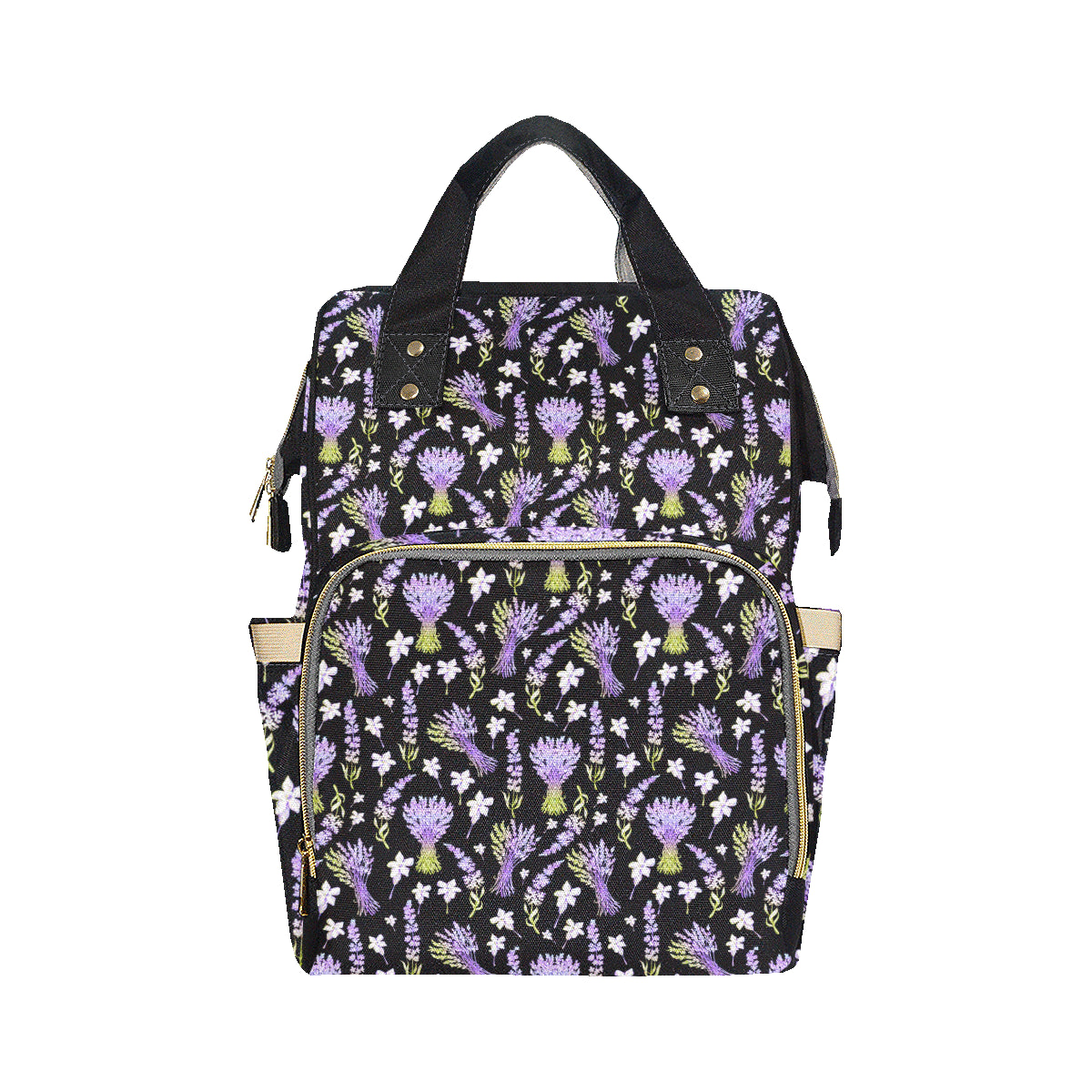 Lavender Pattern Print Design LV04 Diaper Bag Backpack