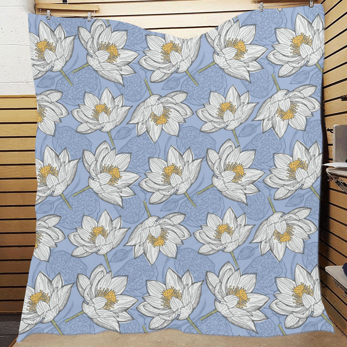 Lotus Pattern Print Design 04 Premium Quilt