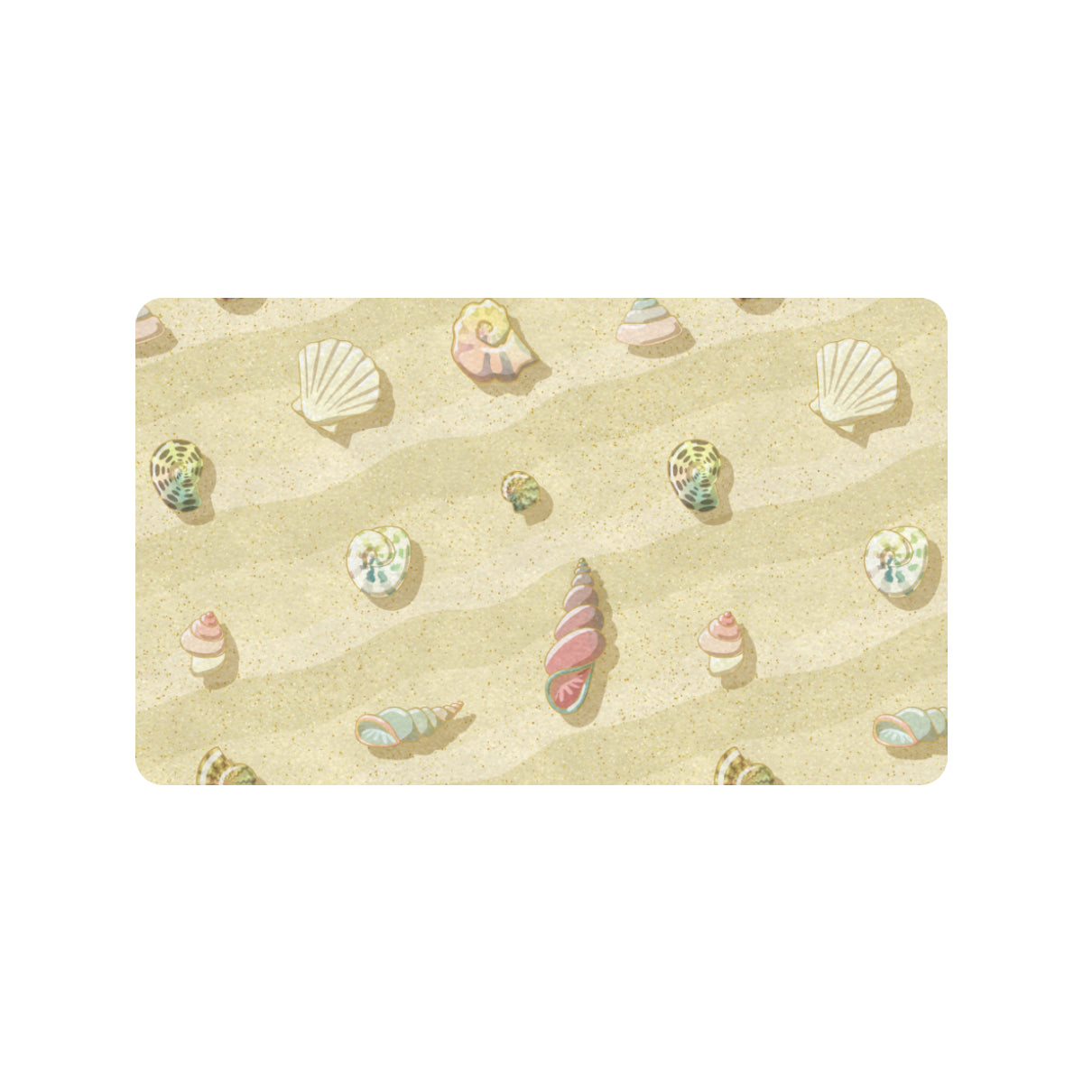Beach with Seashell Theme Rubber Doormat