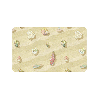 Beach with Seashell Theme Rubber Doormat