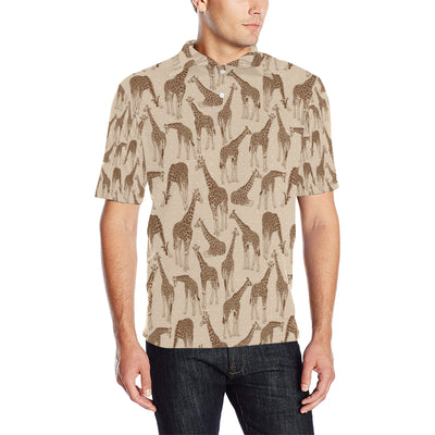 Giraffe Pattern Design Print Men Polo Shirt