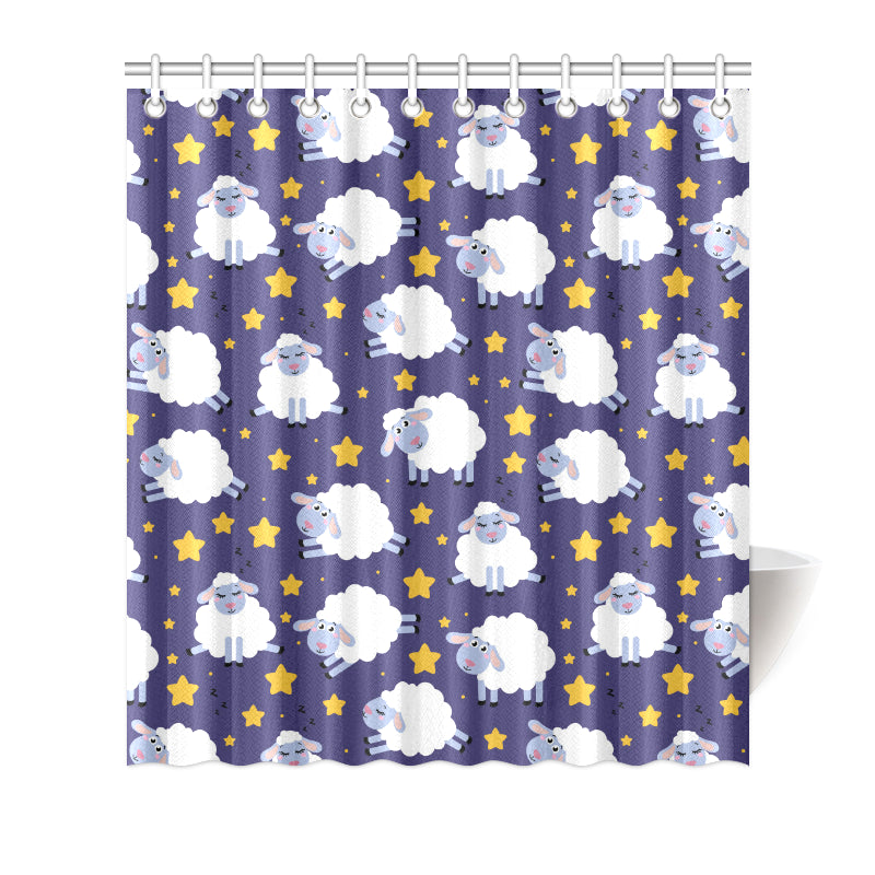 Sheep Pattern Print Design 03 Shower Curtain