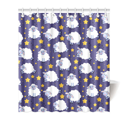 Sheep Pattern Print Design 03 Shower Curtain