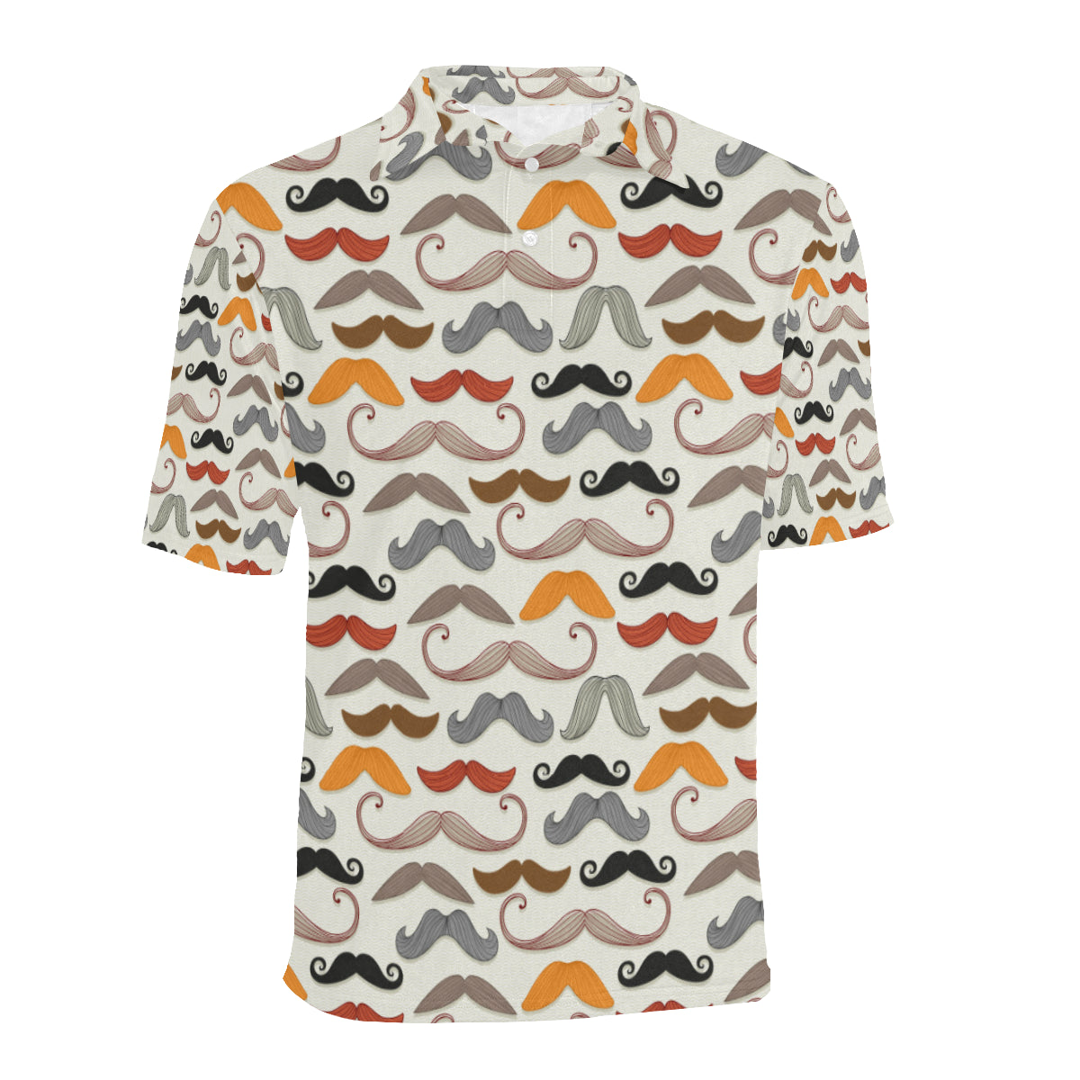 Mustache Pattern Print Design A02 Men Polo Shirt