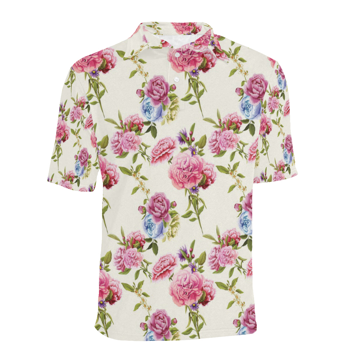 Carnations Pattern Print Design CN02 Men Polo Shirt