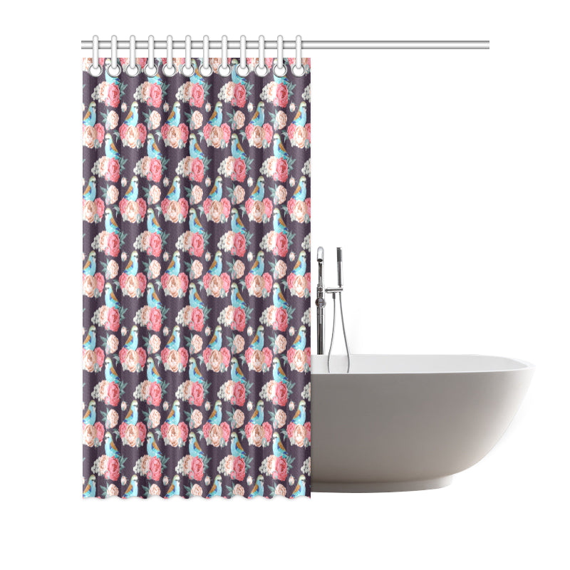 Bluebird Pattern Print Design 02 Shower Curtain