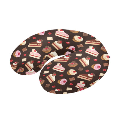 Cake Pattern Print Design 04 U-Shaped Travel Neck Pillow