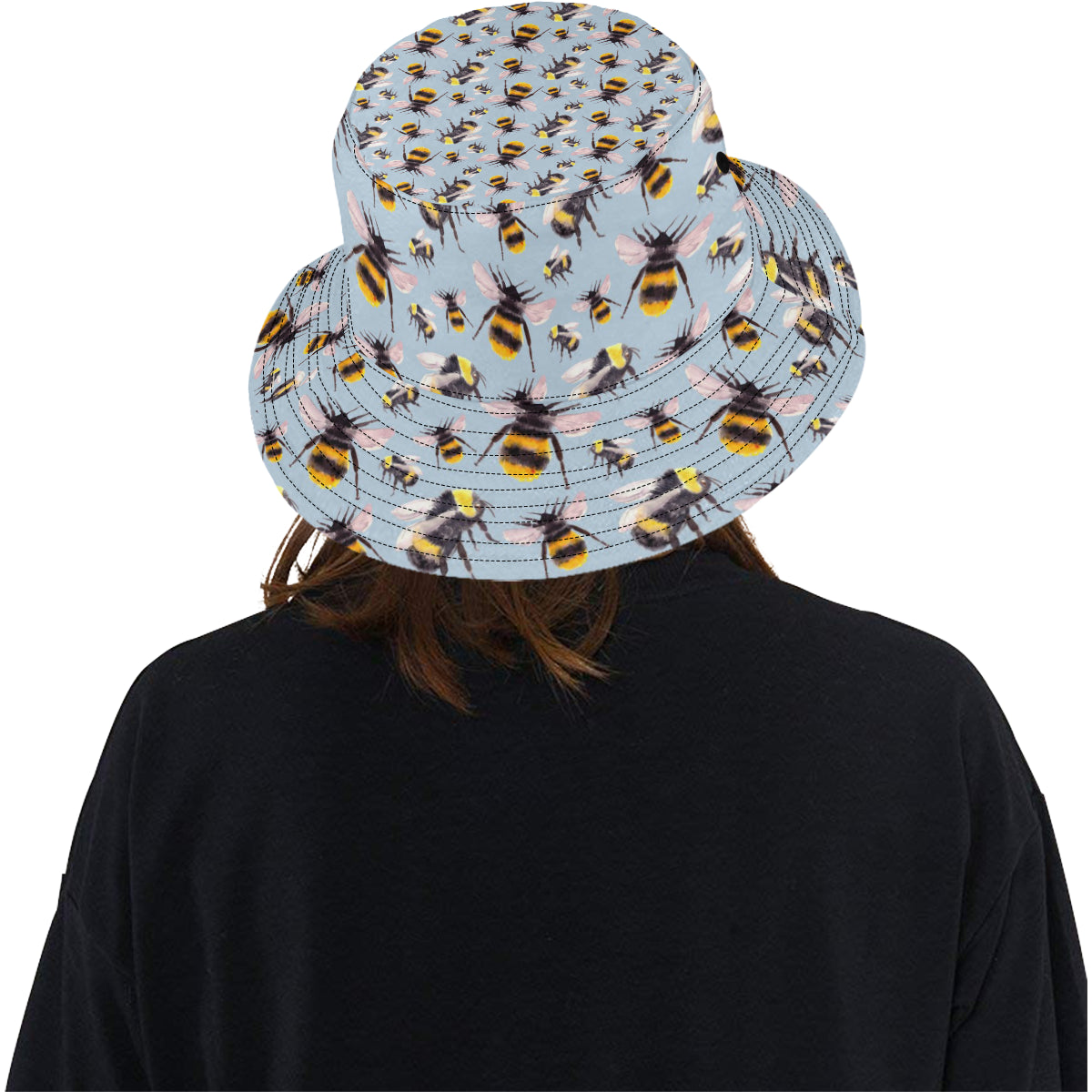 Bee Pattern Print Design BEE08 Unisex Bucket Hat